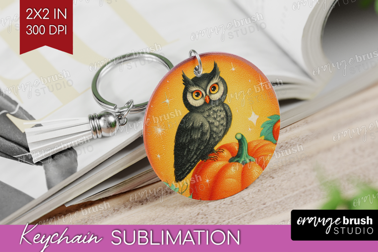 Retro Halloween Keychain PNG - Vintage Keychain Sublimation