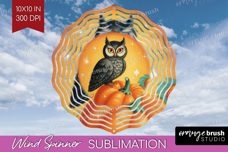 Retro Halloween Wind Spinner Sublimation PNG - Vintage Round