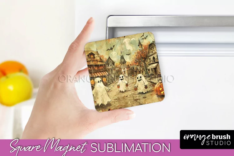 Vintage Halloween Magnet Sublimation Spooky Halloween Magnet