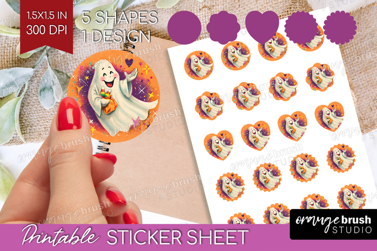 Retro Halloween Round Sticker - Vintage Printable Sticker