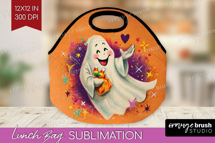Retro Halloween Lunch Bag - Vintage Lunch Bug PNG