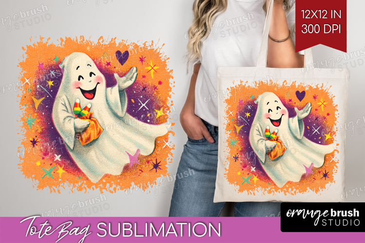 Retro Halloween Tote Bag - Vintage Tote Bag PNG Sublimation