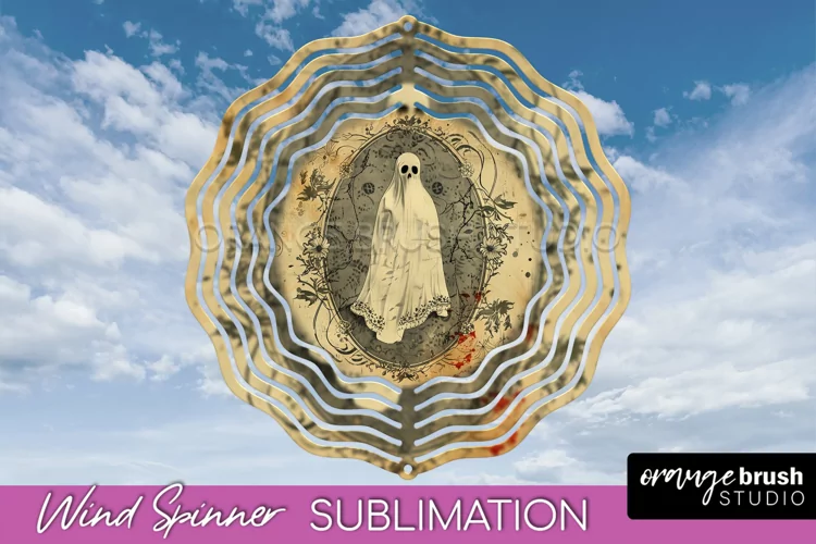 Vintage Halloween Wind Spinner Sublimation - Spooky PNG