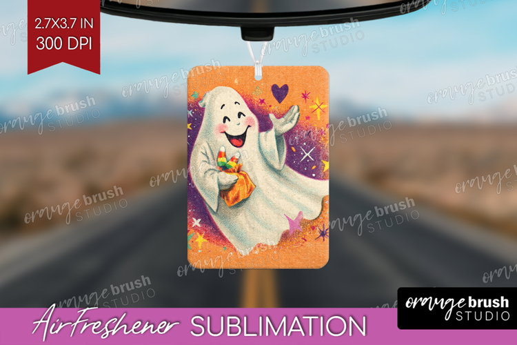 Retro Halloween Air Freshener PNG - Vintage PNG Sublimation