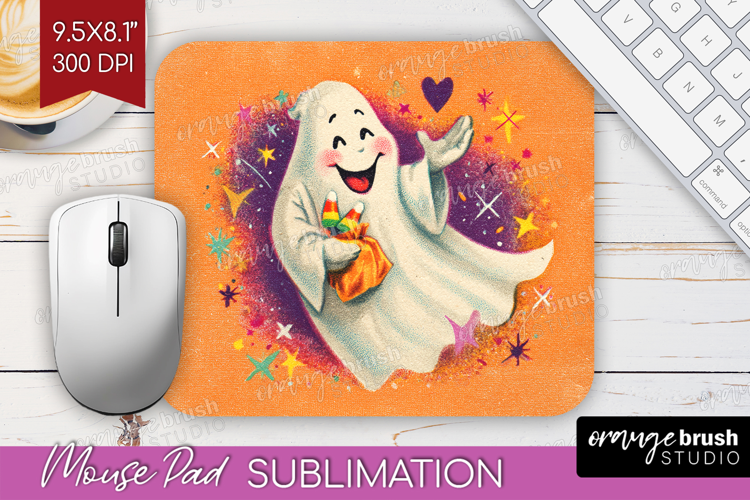 Retro Halloween Mouse Pad Sublimation - Vintage Mousepad PNG