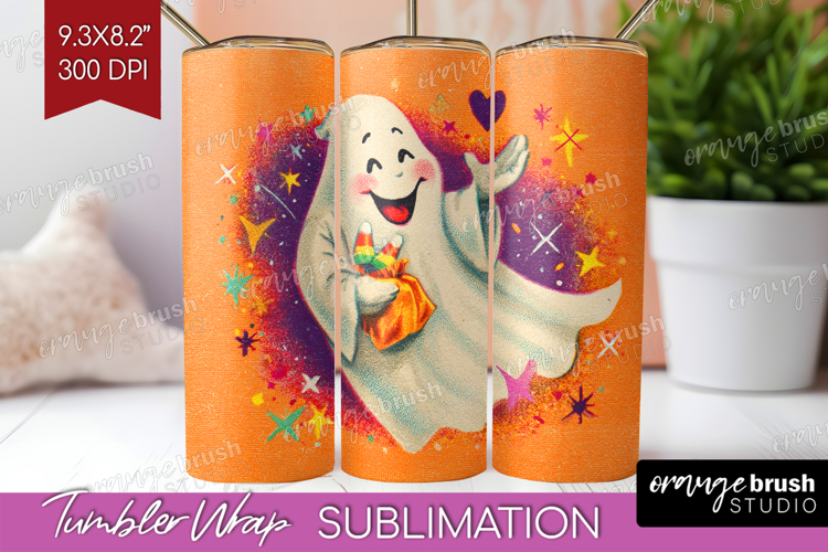 Retro Halloween Tumbler Wrap - Vintage Tumbler PNG
