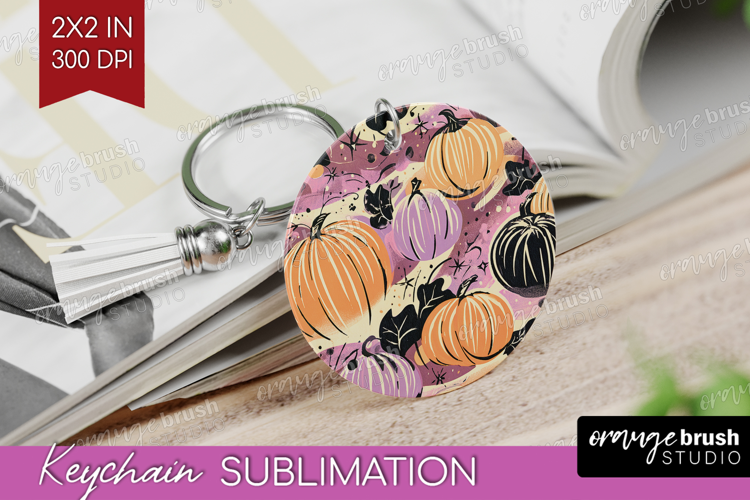 Retro Halloween Keychain PNG - Vintage Keychain Sublimation