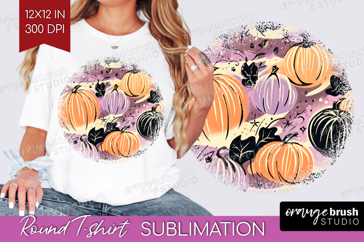 Retro Halloween Round Tshirt Background - Vintage PNG