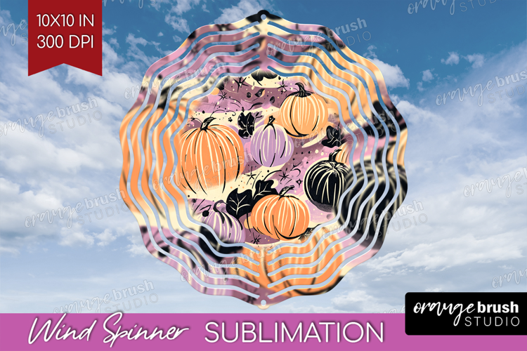 Retro Halloween Wind Spinner Sublimation PNG - Vintage Round