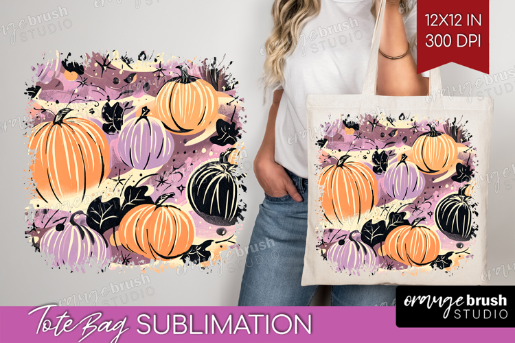Retro Halloween Tote Bag - Vintage Tote Bag PNG Sublimation