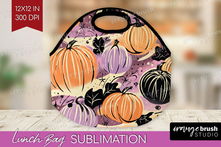 Retro Halloween Lunch Bag - Vintage Lunch Bug PNG