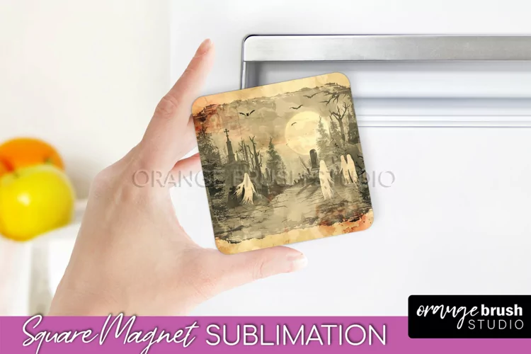 Vintage Halloween Magnet Sublimation Spooky Halloween Magnet