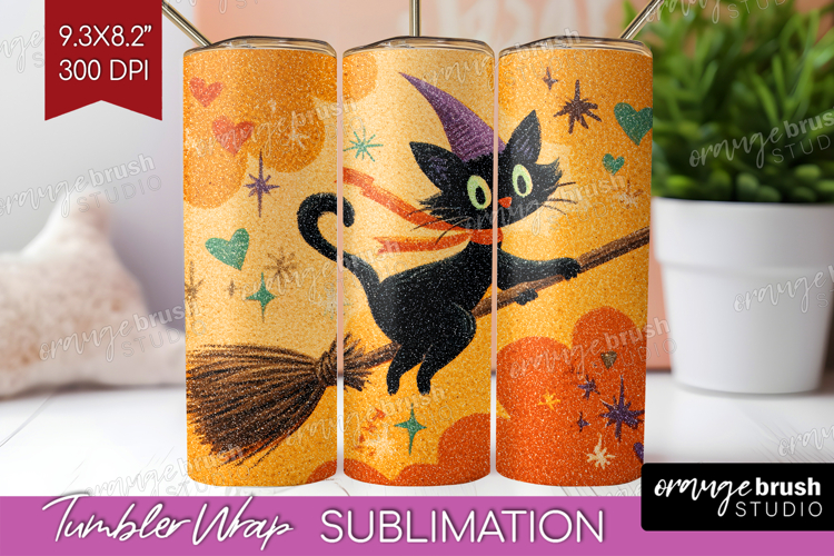 Retro Halloween Tumbler Wrap - Vintage Tumbler PNG
