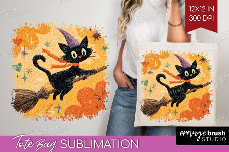 Retro Halloween Tote Bag - Vintage Tote Bag PNG Sublimation