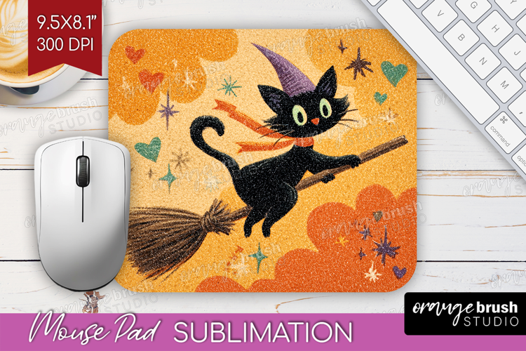 Retro Halloween Mouse Pad Sublimation - Vintage Mousepad PNG