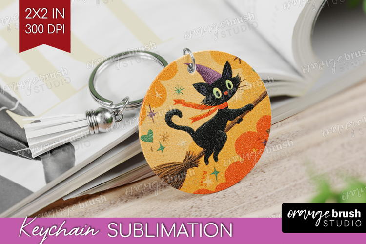 Retro Halloween Keychain PNG - Vintage Keychain Sublimation