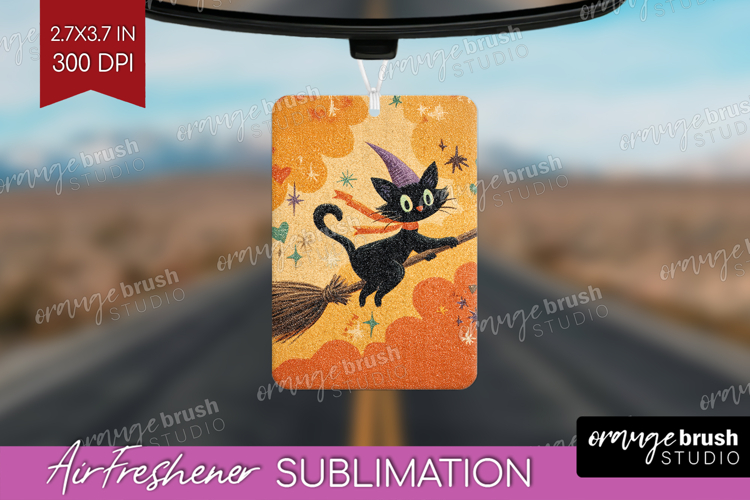 Retro Halloween Air Freshener PNG - Vintage PNG Sublimation