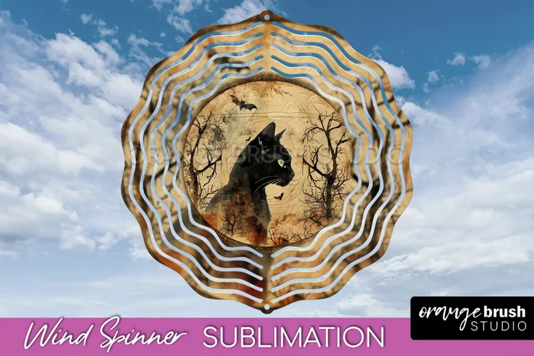 Vintage Halloween Wind Spinner Sublimation - Spooky PNG