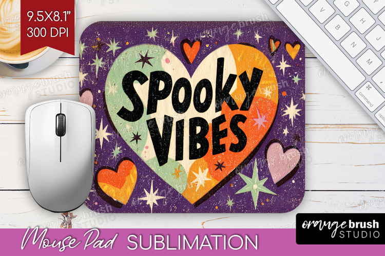 Retro Halloween Mouse Pad Sublimation - Vintage Mousepad PNG