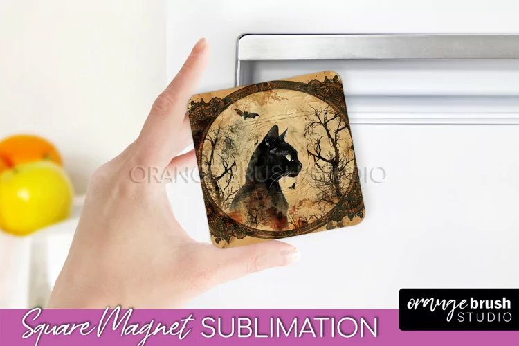 Vintage Halloween Magnet Sublimation Spooky Halloween Magnet