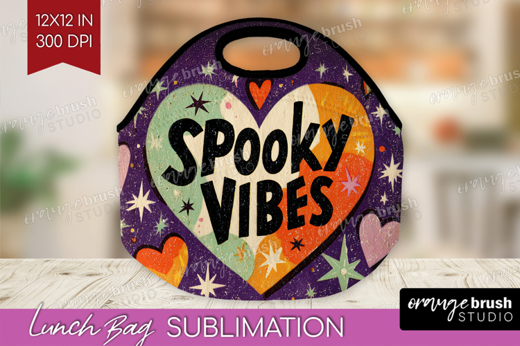 Retro Halloween Lunch Bag - Vintage Lunch Bug PNG