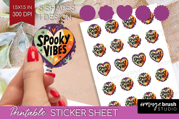 Retro Halloween Round Sticker - Vintage Printable Sticker