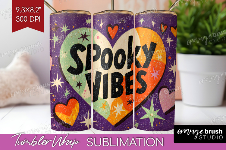 Retro Halloween Tumbler Wrap - Vintage Tumbler PNG