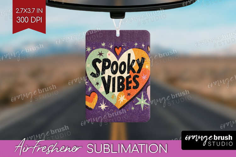 Retro Halloween Air Freshener PNG - Vintage PNG Sublimation