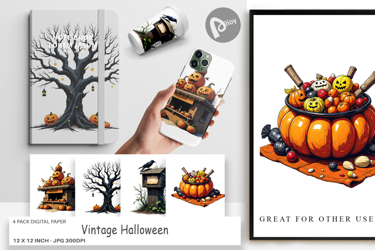 Digital Paper Vintage Halloween