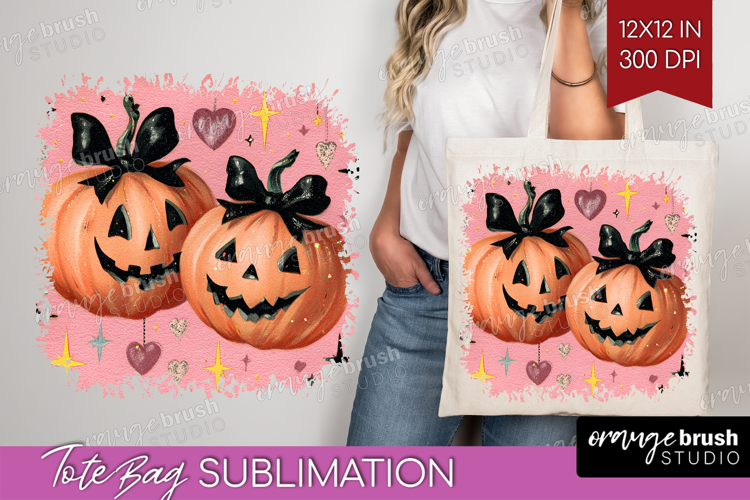 Retro Halloween Tote Bag - Vintage Tote Bag PNG Sublimation