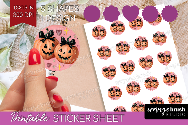 Retro Halloween Round Sticker - Vintage Printable Sticker