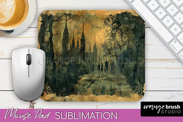 Vintage Halloween Mouse Pad Sublimation - Spooky Halloween