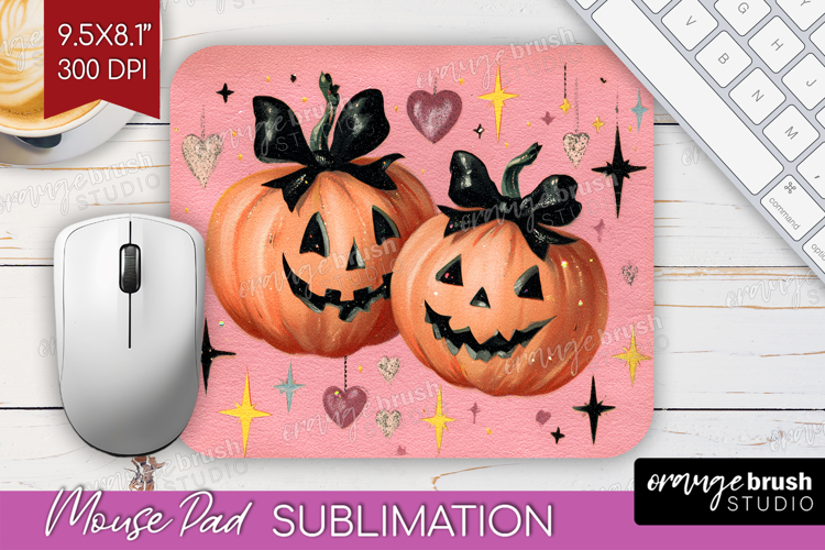 Retro Halloween Mouse Pad Sublimation - Vintage Mousepad PNG