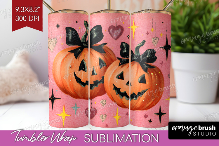 Retro Halloween Tumbler Wrap - Vintage Tumbler PNG