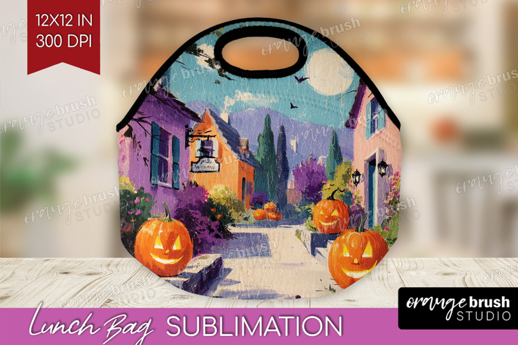 Retro Halloween Lunch Bag - Vintage Lunch Bug PNG