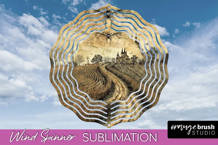 Vintage Halloween Wind Spinner Sublimation - Spooky PNG