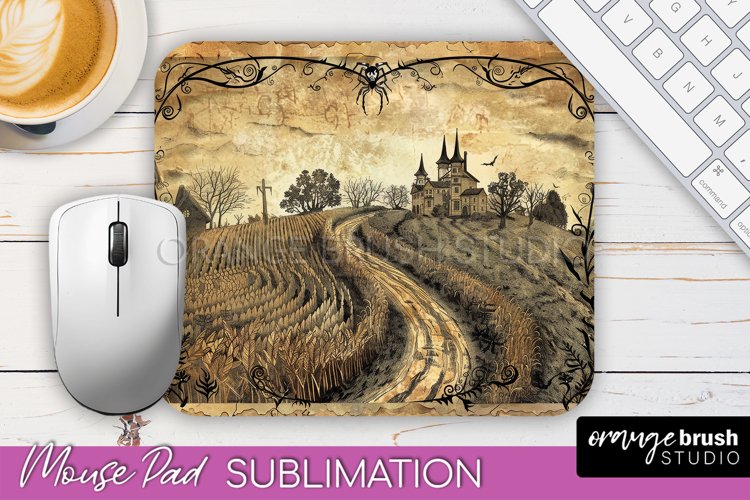 Vintage Halloween Mouse Pad Sublimation - Spooky Halloween