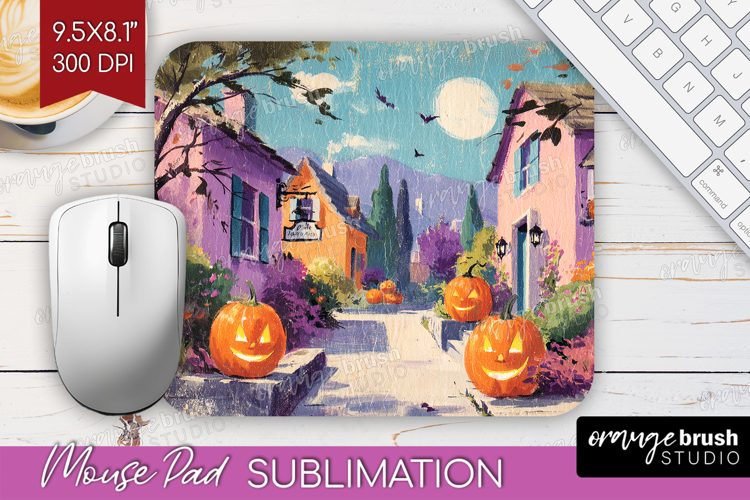 Retro Halloween Mouse Pad Sublimation - Vintage Mousepad PNG