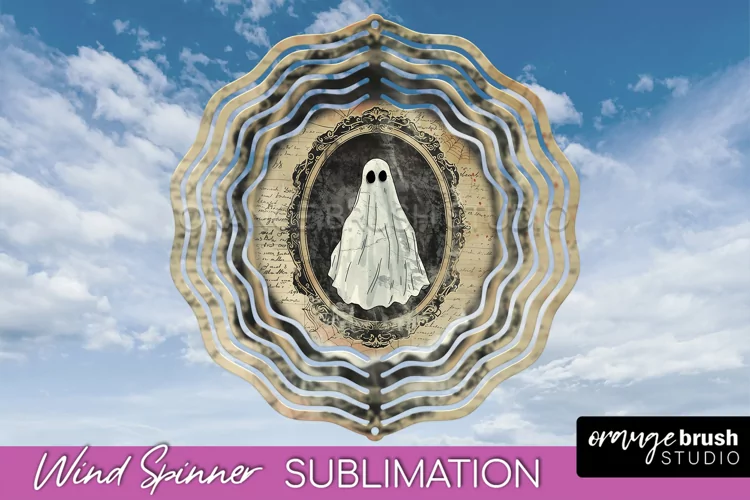 Vintage Halloween Wind Spinner Sublimation - Spooky PNG