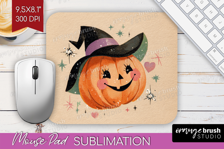 Retro Halloween Mouse Pad Sublimation - Vintage Mousepad PNG
