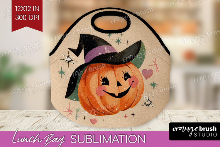 Retro Halloween Lunch Bag - Vintage Lunch Bug PNG