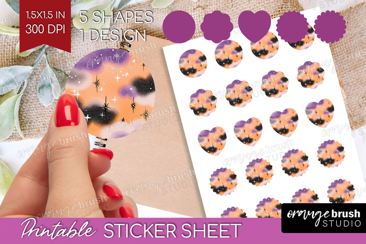 Retro Halloween Round Sticker - Vintage Printable Sticker