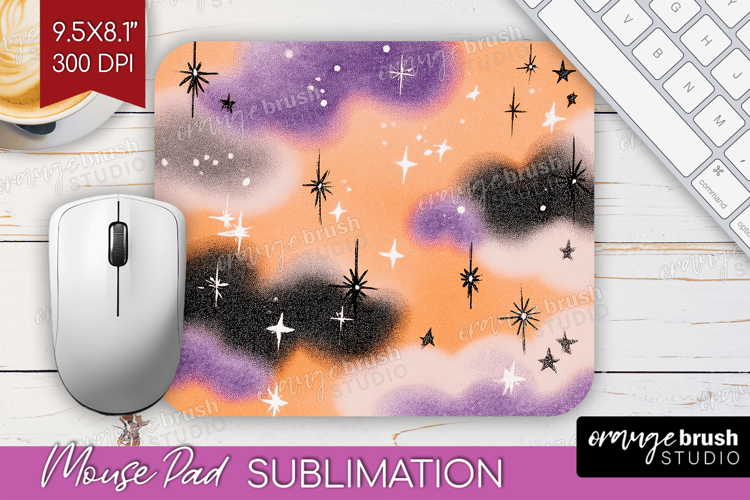 Retro Halloween Mouse Pad Sublimation - Vintage Mousepad PNG