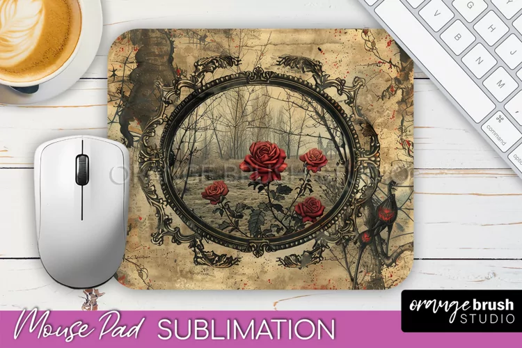 Vintage Halloween Mouse Pad Sublimation - Spooky Halloween