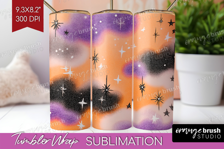 Retro Halloween Tumbler Wrap - Vintage Tumbler PNG