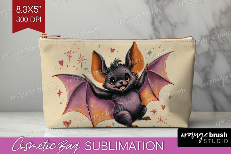 Retro Halloween Cosmetic Bag - Vintage Makeup Bag PNG