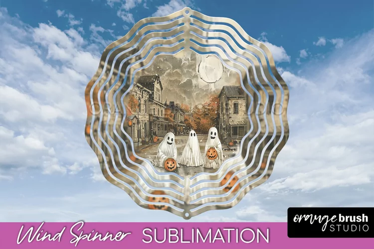Vintage Halloween Wind Spinner Sublimation - Spooky PNG