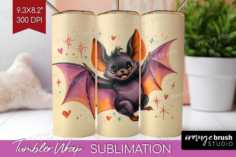 Retro Halloween Tumbler Wrap - Vintage Tumbler PNG