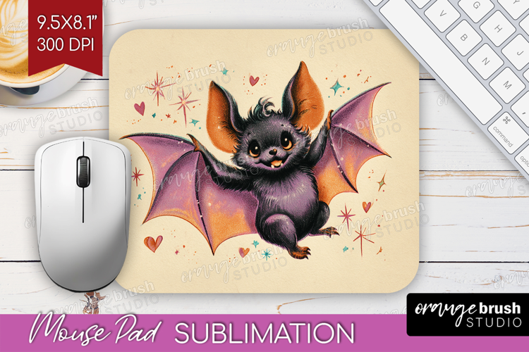 Retro Halloween Mouse Pad Sublimation - Vintage Mousepad PNG