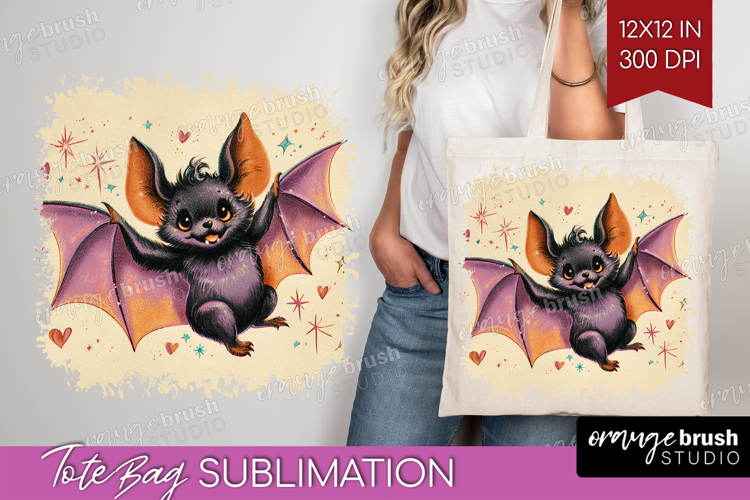 Retro Halloween Tote Bag - Vintage Tote Bag PNG Sublimation